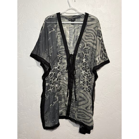 Club Z collection animal print sheer kimono womens XL fairy grunge contemporary - Picture 1 of 6